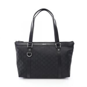 GUCCI Black Leather Tote Bag